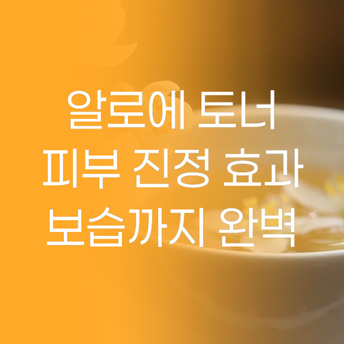 피부 진정 및 보습에 탁월한 알로에 