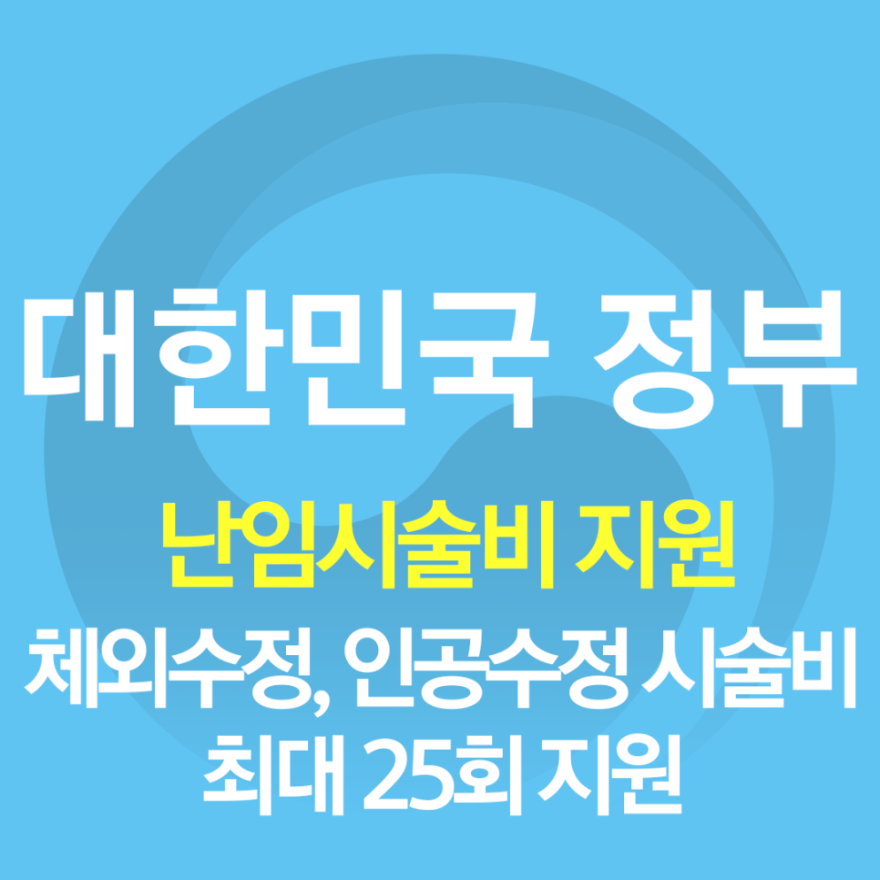 2024년 난임시술(체외수정, 인공수정) 시술비 지원대상, 지원내용 및 신청방법