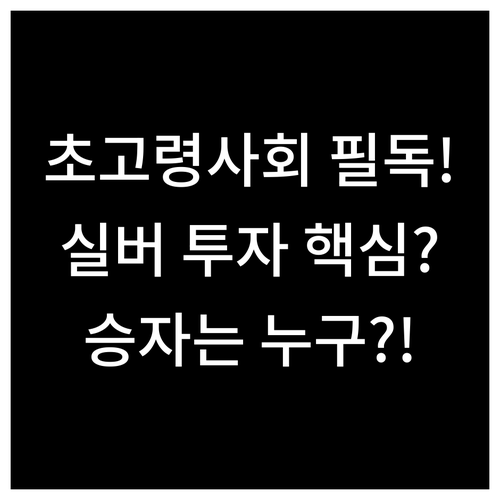 2026년 실버 경제 빅뱅 초고령사회..