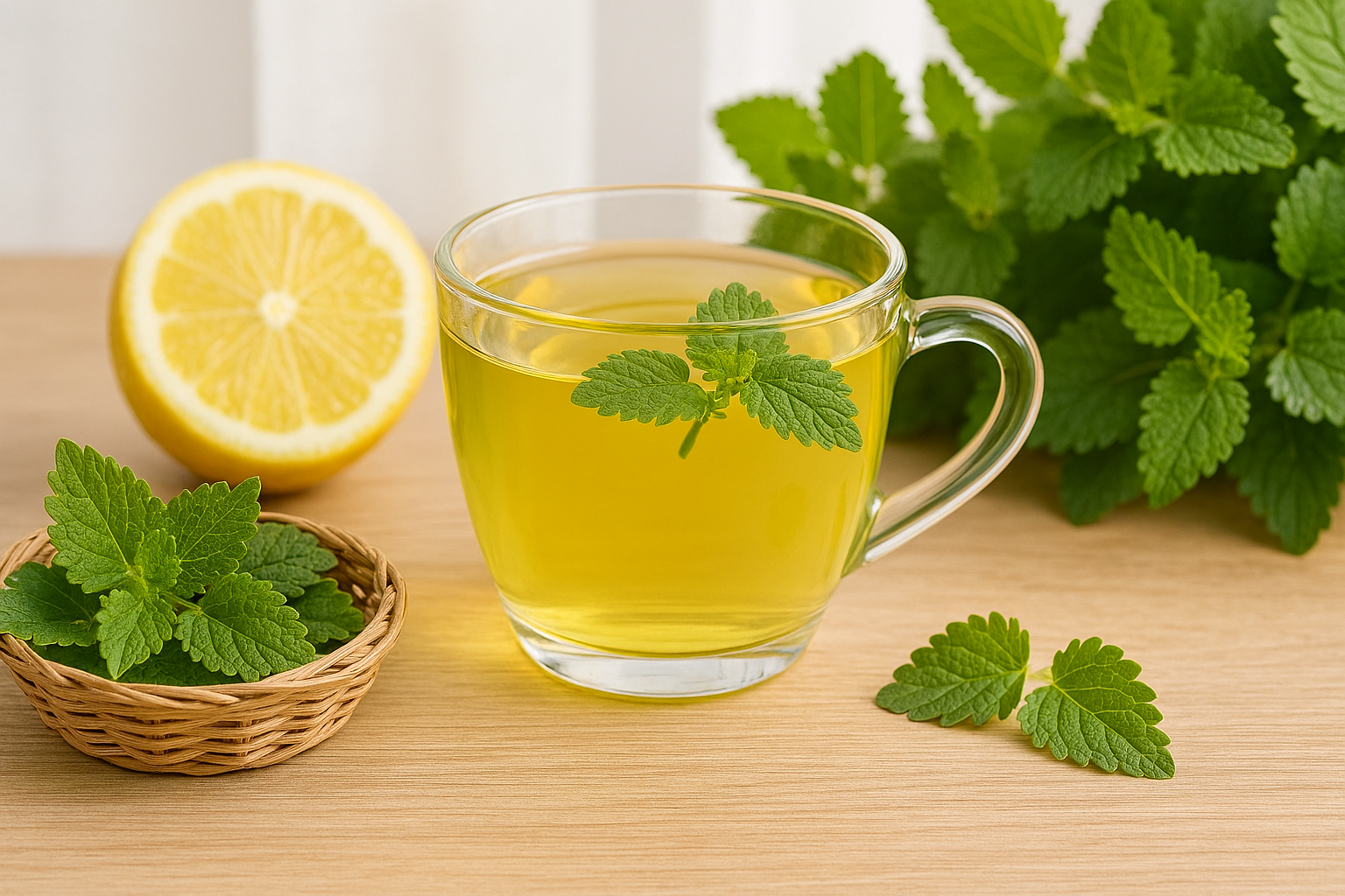레몬 향이 느껴지는 레몬밤 허브차 이미지