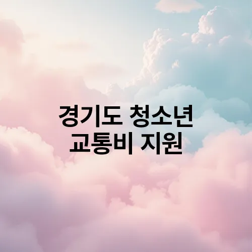 경기도 청소년 교통비 지원