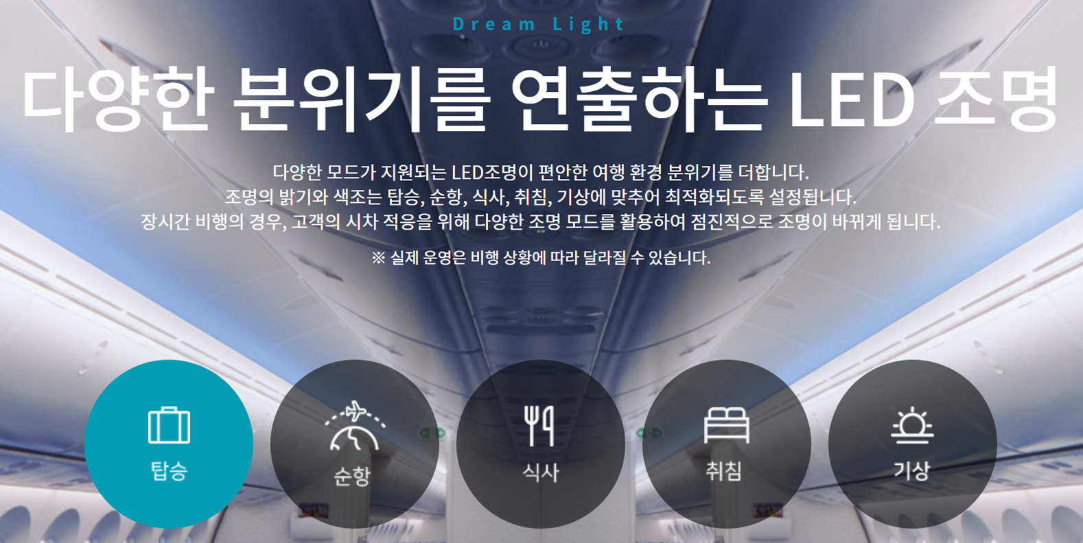 보잉-b787-여객기-기내-led-조명-설명-사진