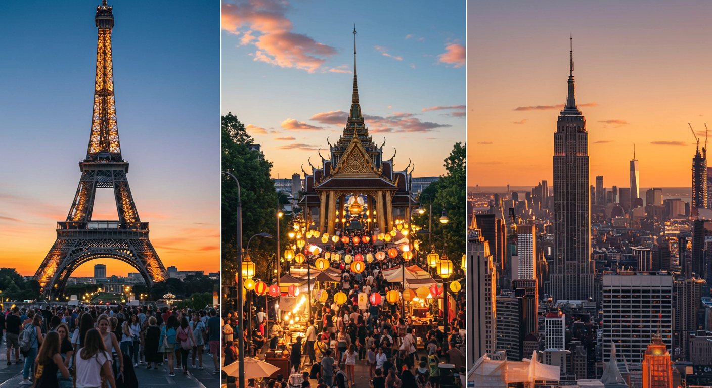 파리, 방콕, 뉴욕 여행