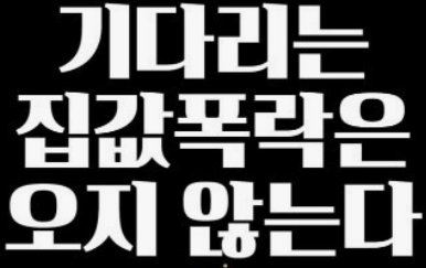 '기다리는 집값 폭락은 오지 않는다' 글자가 적힌 사진