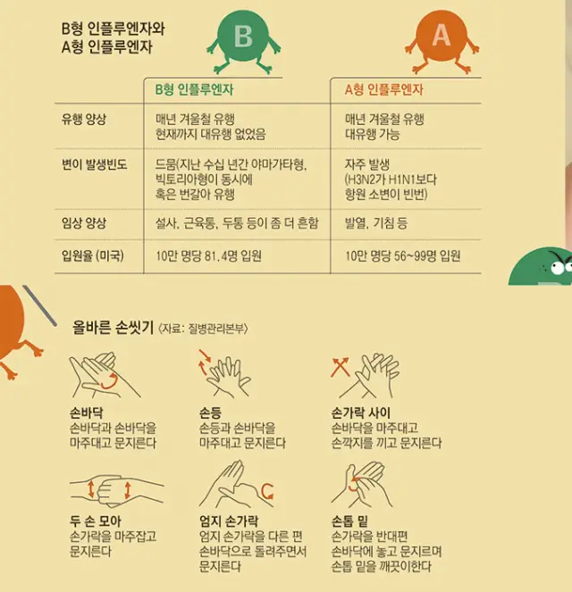 A형 독감과 B형 독감, 유행 시기와 특징