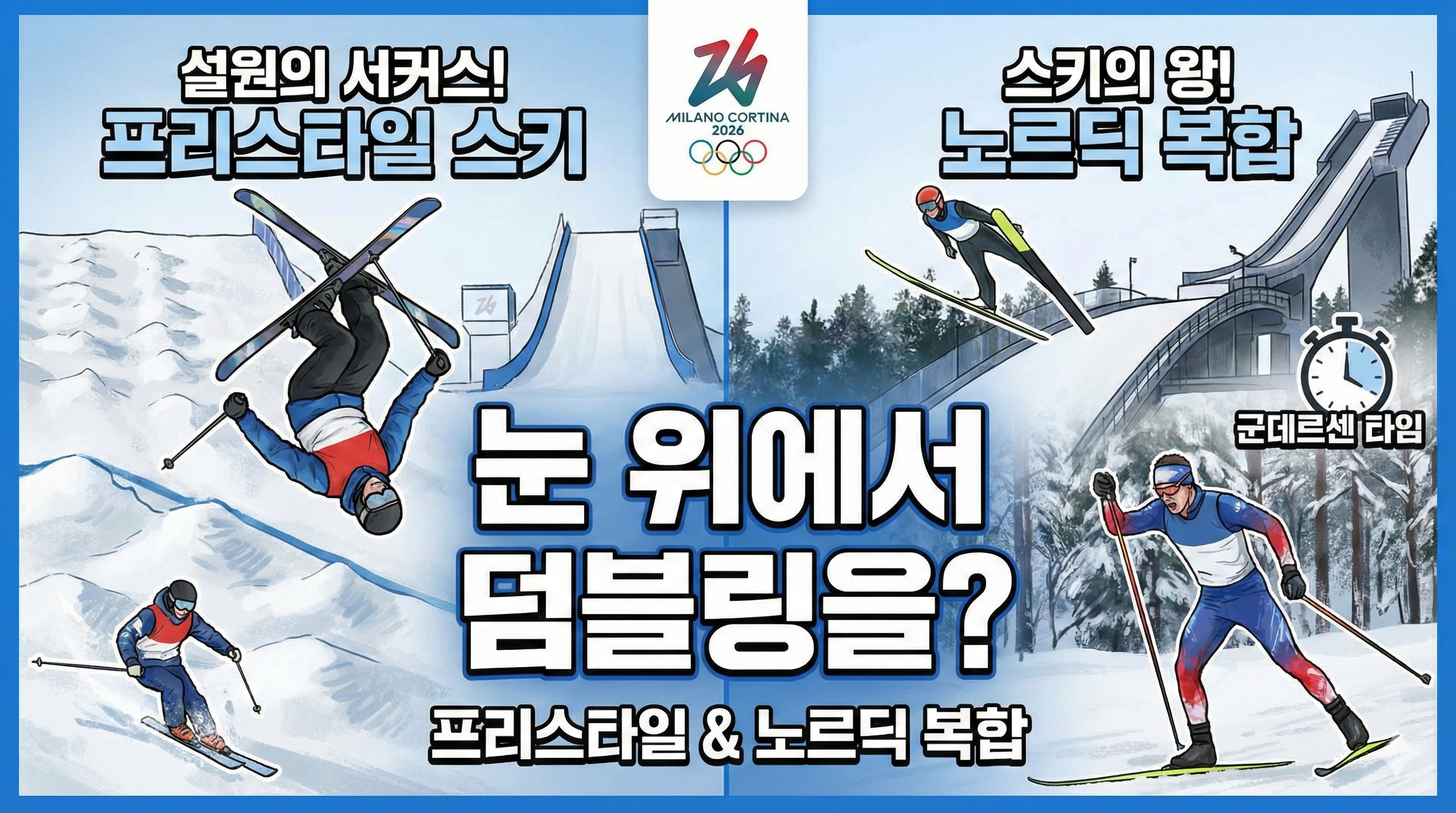 "눈 위에서 덤블링을?" 프리스타일 스키 &amp; 스키의 왕 '노르딕 복합'