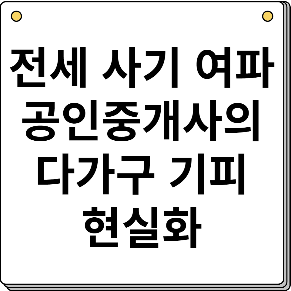 공인중개사 다가구 전세 기피 전세 사기 여파