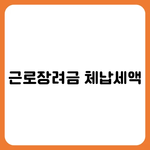 근로장려금 체납세액