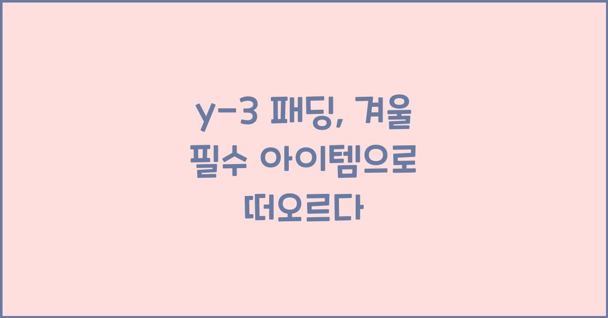 y-3 패딩