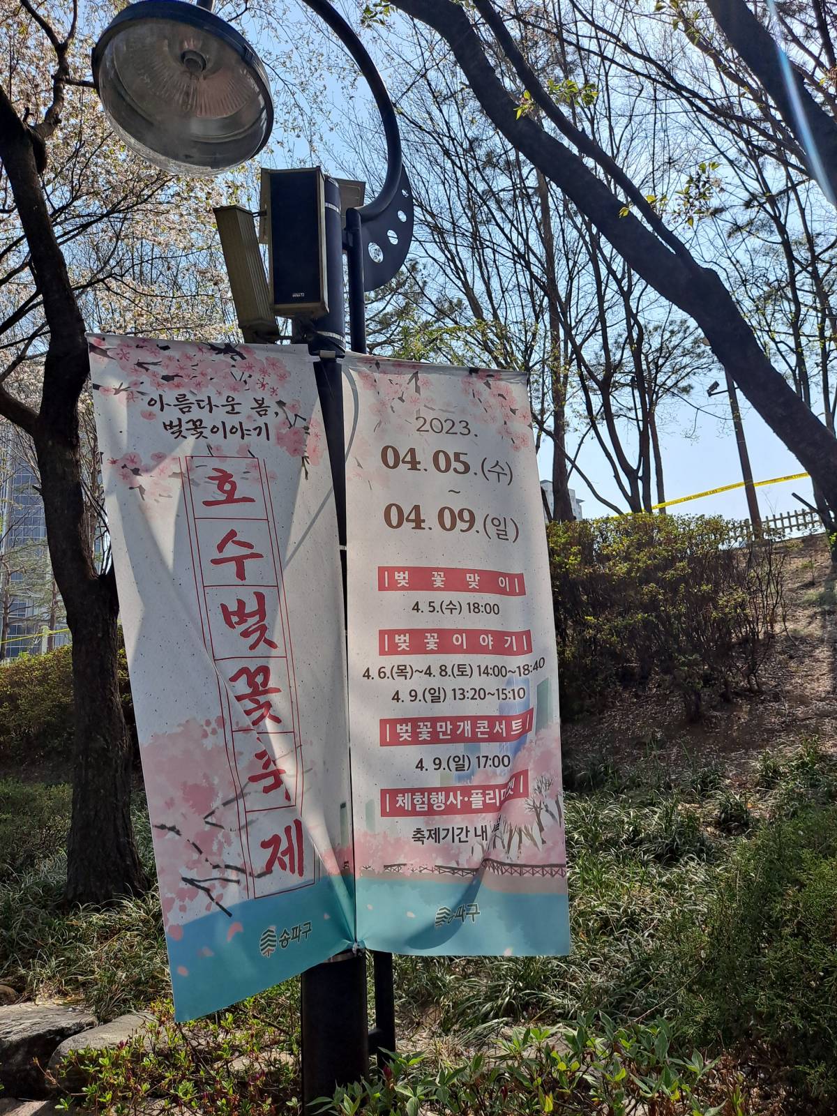 호수벚꽃축제 현수막