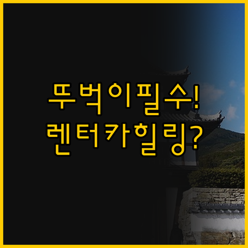 뚜벅이 필수 vs 렌터카 힐링, 쓰시..