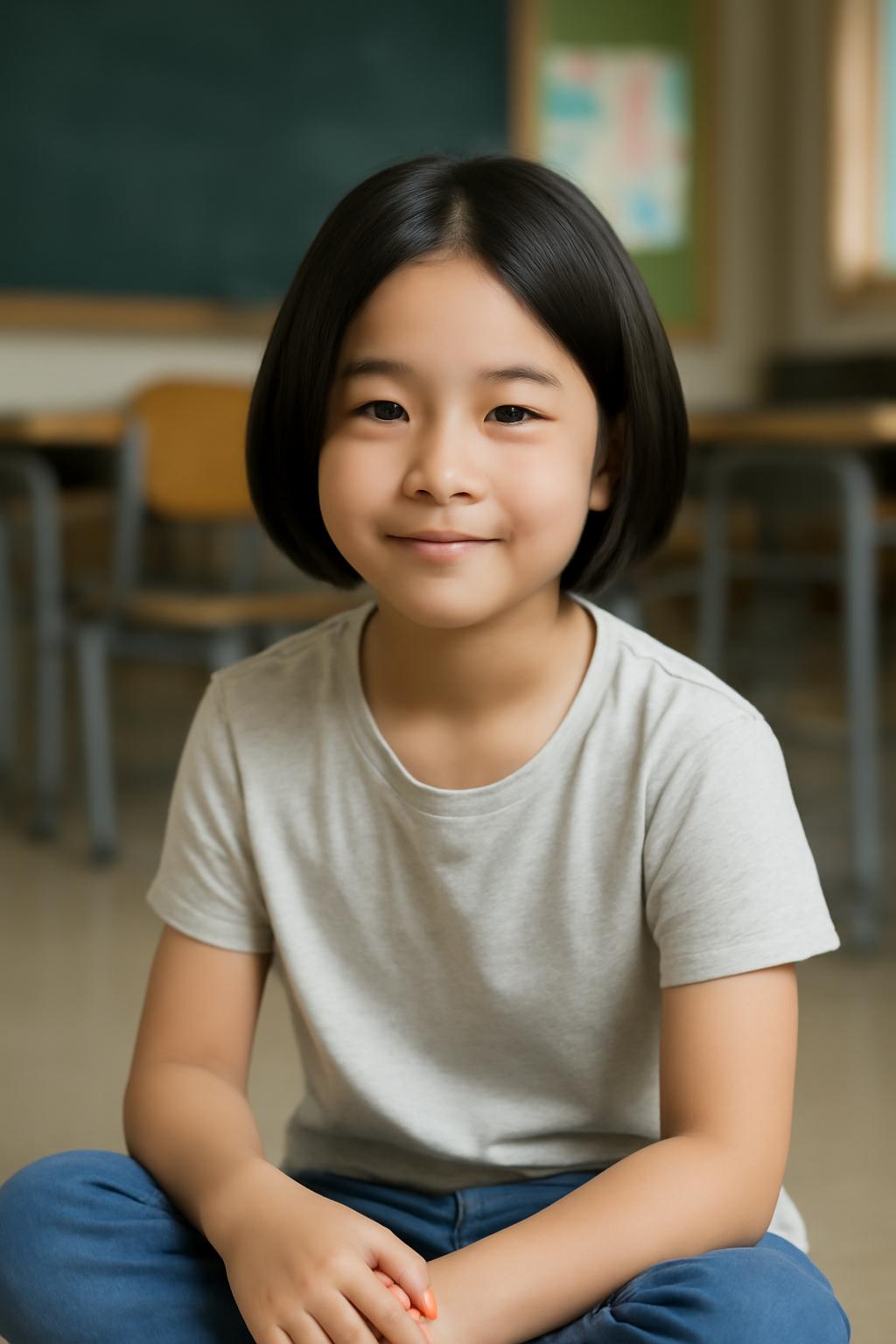 초등학생 짧은 단발