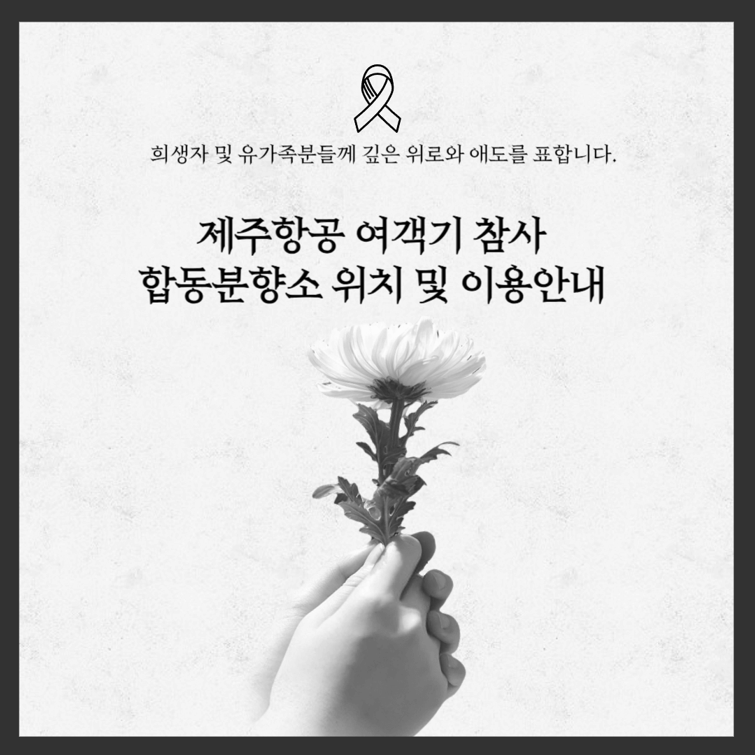 제주항공 여객기 참사 합동분향소 위치 및 이용안내