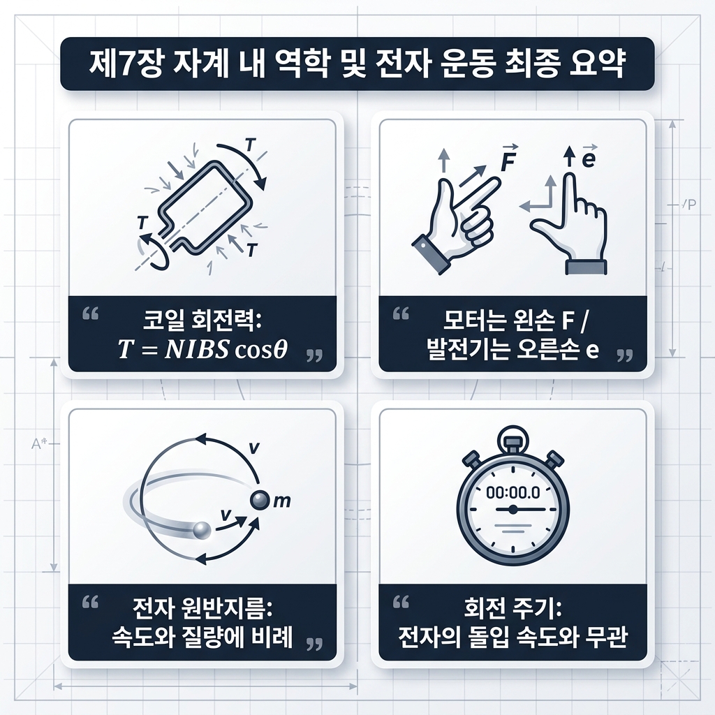 [전자기학] 제7장 자계 내에서 받는 힘과 전자의 원운동 법칙막대자석&middot;평판코일 토크, 로렌츠 힘, 유도기전력과 전자 운동의 모든 것