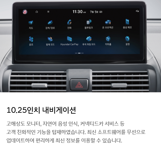 더 뉴 캐스퍼 내비게이션