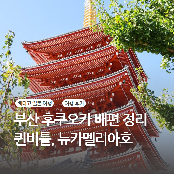 부산 후쿠오카 배편 : 뉴카멜리아호와 퀸비틀 최신 정보 및 예약 안내