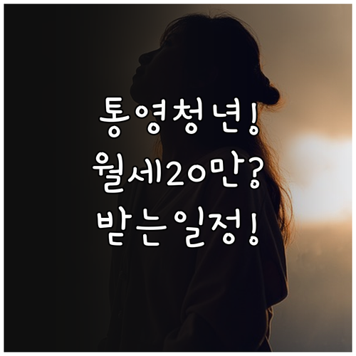 통영시 청년월세지원 월 최대 20만원..