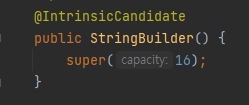 StringBuilder 생성자 기본값 16바이트