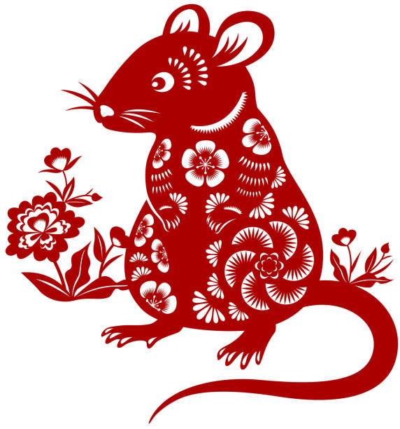 빨간색으로-그린-생쥐