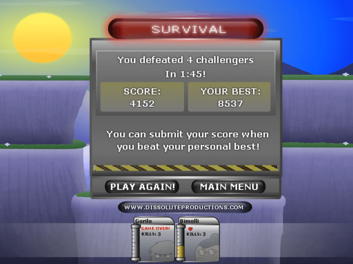 카오스팩션1-플래시게임-종료-화면