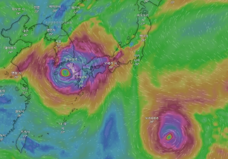 태풍 카눈 경로