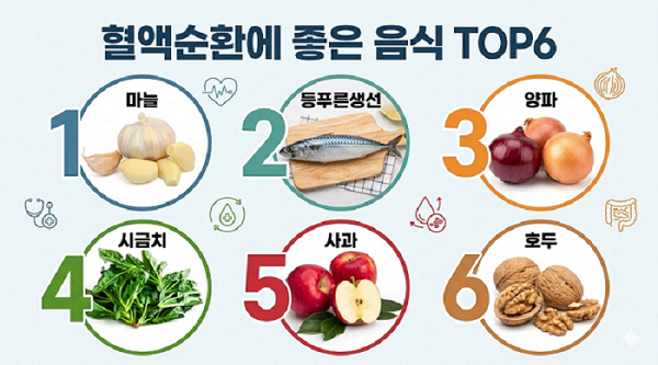 혈액순환에 좋은 음식 TOP6