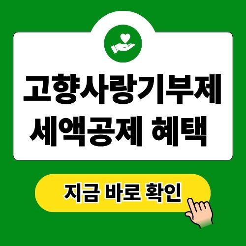 고향사랑기부제: 2025년 세액공제와 혜택