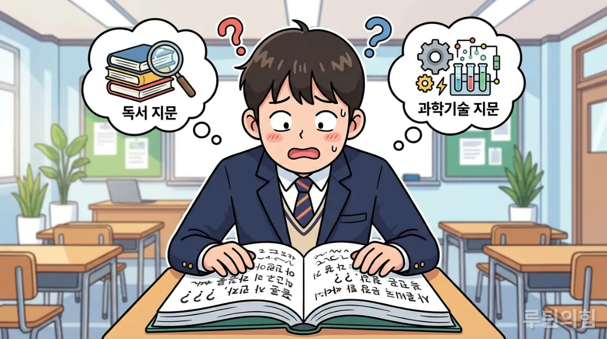 어려운 국어 지문을 보고 당황하는 한국 고등학생