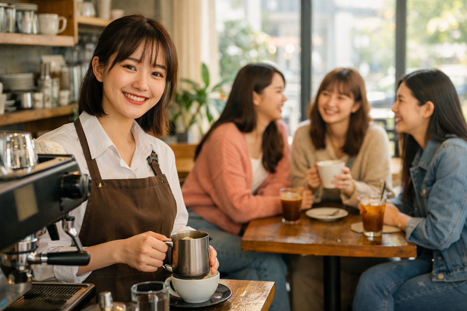 장서희학생의 바리스타 모습