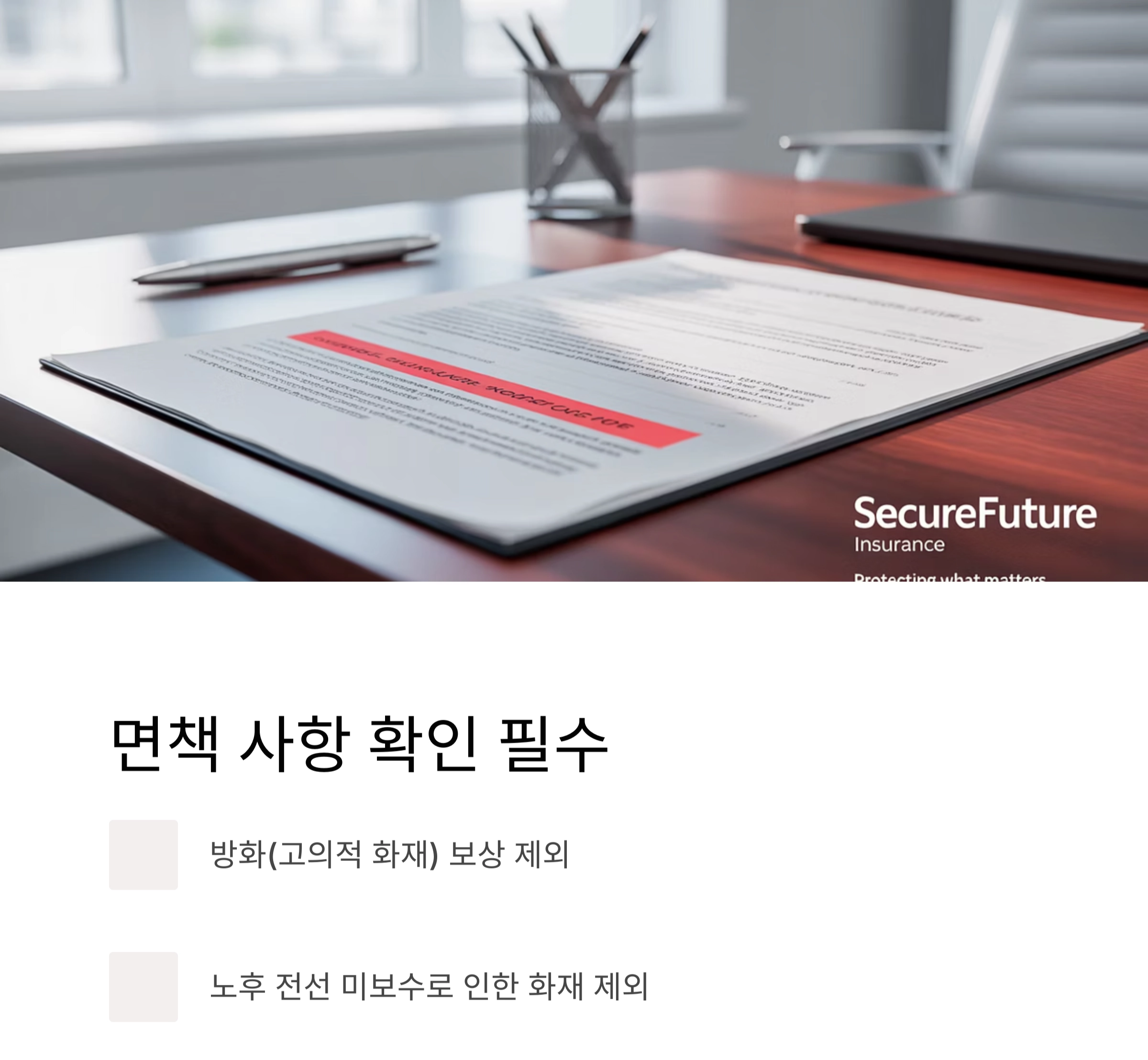 화재보험 가입 전 반드시 확인해야 할 핵심 체크포인트