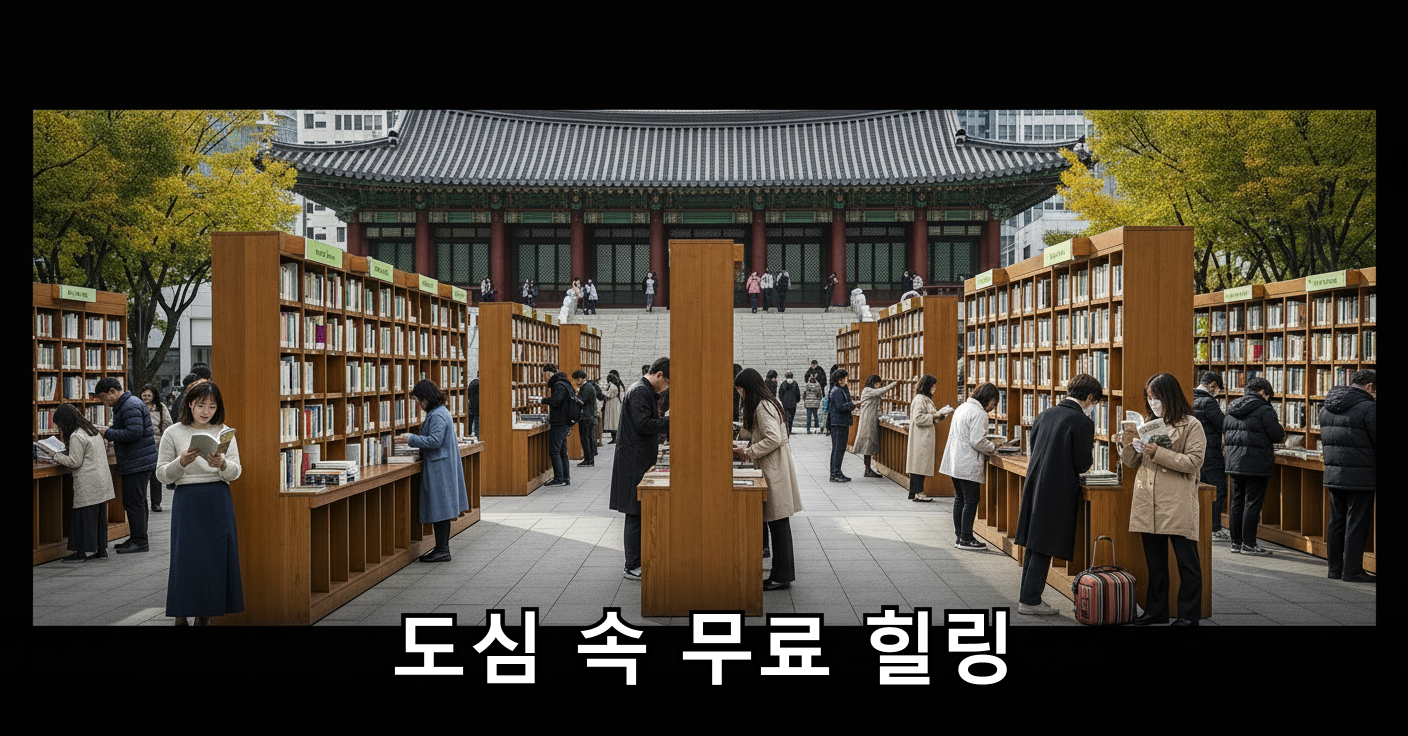 광화문광장 야외도서관에서 책 읽는 사람들