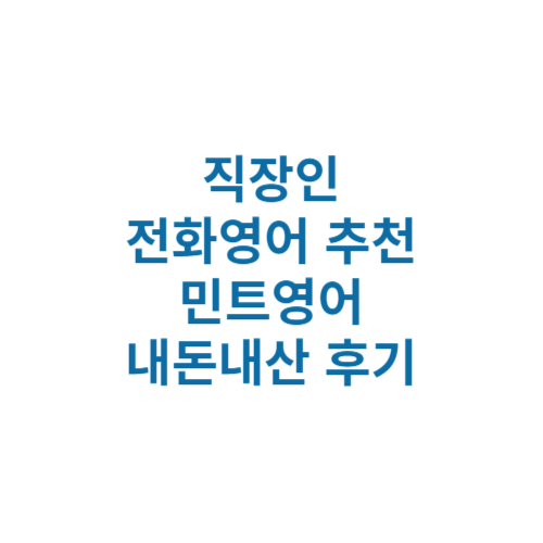 직장인 전화영어 추천 민트영어 내돈내산 후기