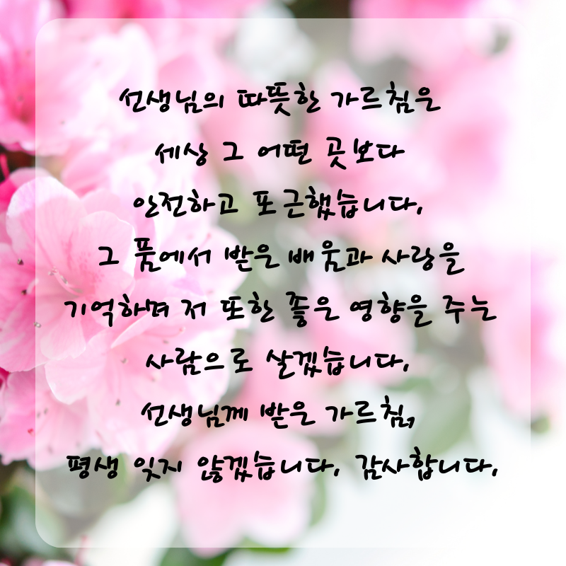 스승의날 인사말 감사 편지 문구 글귀 이미지