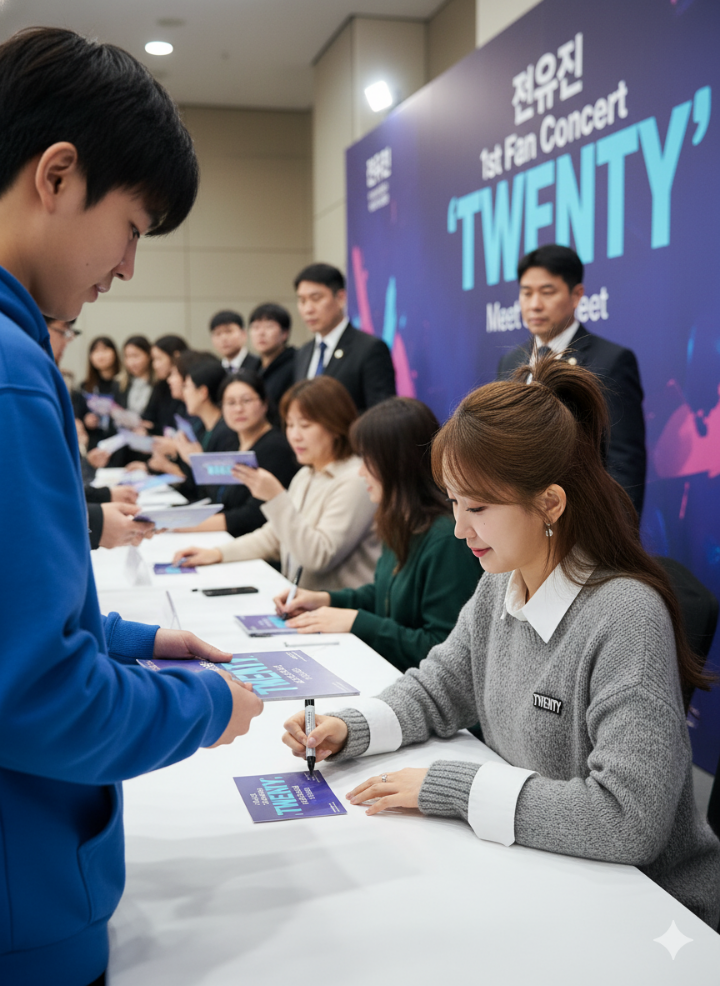 전유진 가수가 팬사인회나 팬미팅에서 팬들과 소통하는 모습