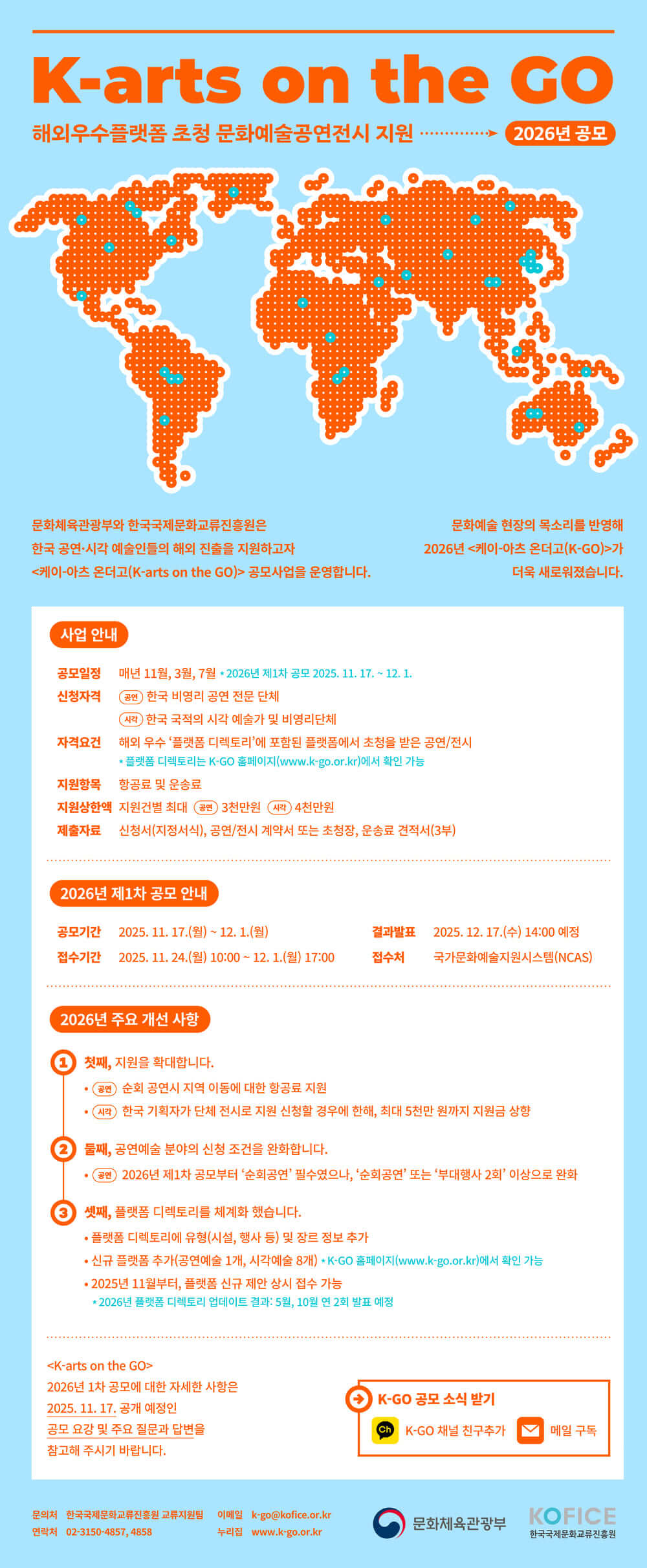 세계로 향하는 첫걸음, 케이-아츠 온더고(K-arts on the Go)|한국 예술인 해외진출 지원 제도