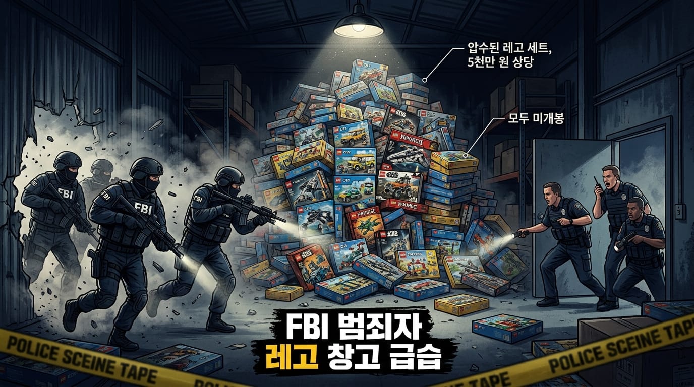 범죄 조직 레고 압수 창고 급습 이미지