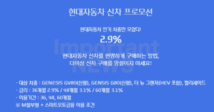 현대자동차 할부 프로모션 사진