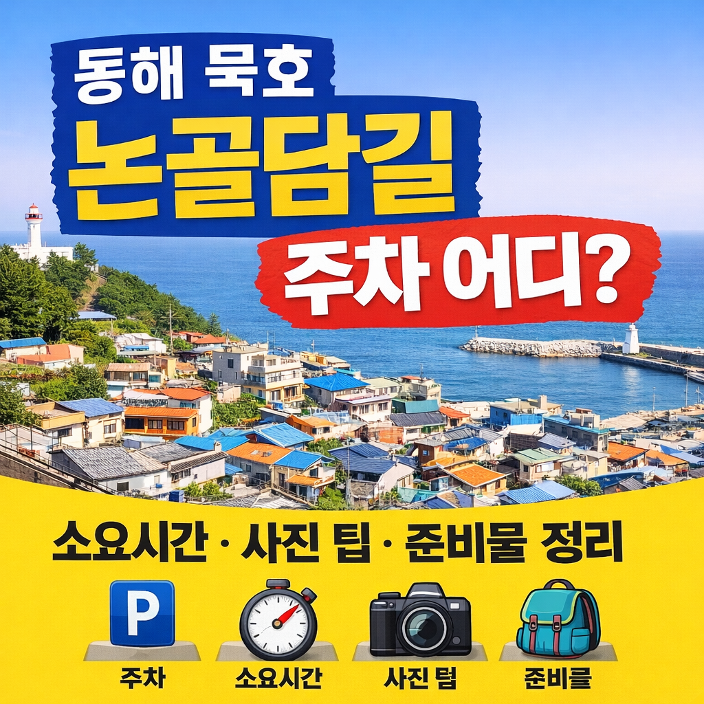 동해 묵호 논골담길 주차 어디? 소요시간·사진 팁·준비물 정리