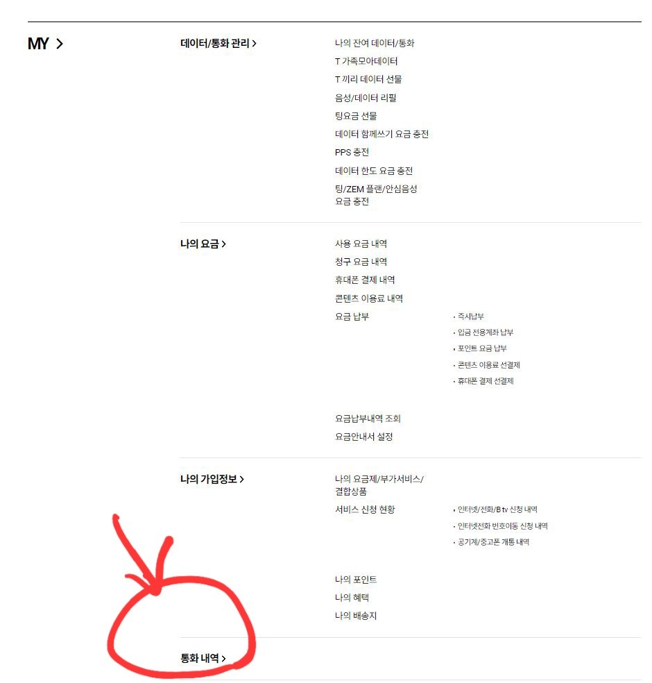 통화기록-조회방법 3