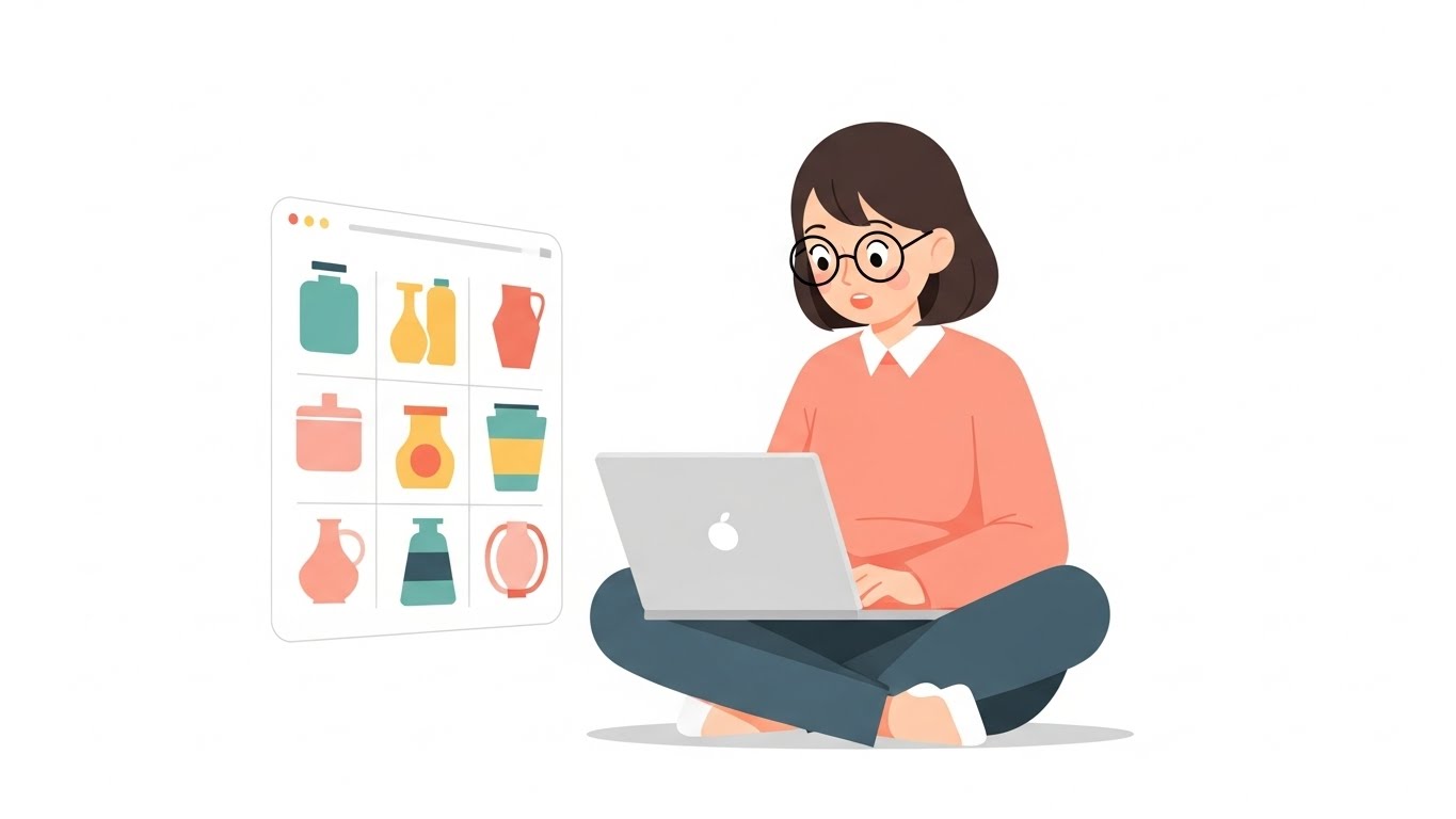 집에서 스마트폰으로 부업 정보를 보는 여성, 알바 이후의 선택지도 고민해야 합니다.