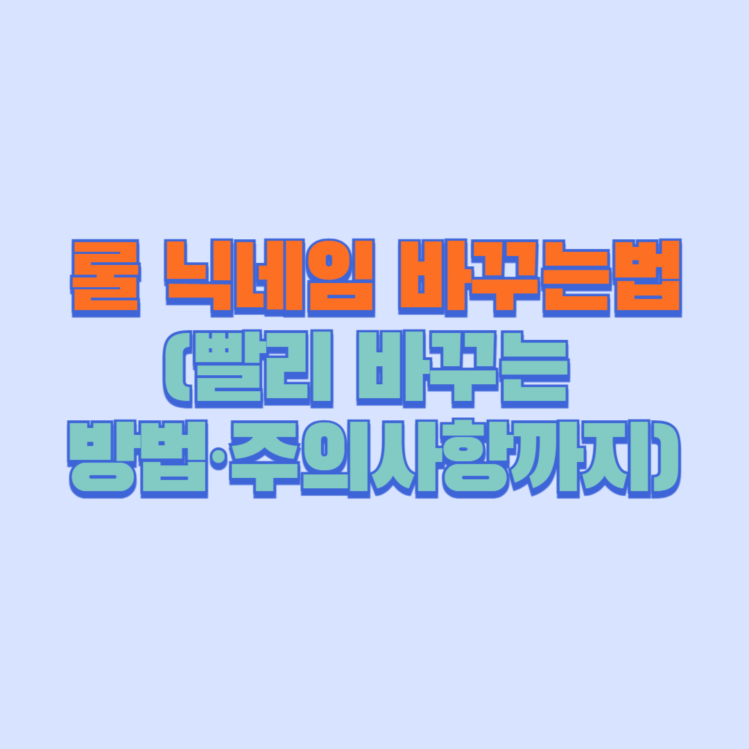 롤 닉네임 바꾸는법 완벽정리 (빨리 바꾸는 방법&middot;주의사항까지)