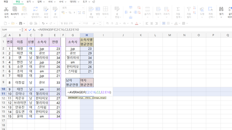 여자-평균-연령-구하기