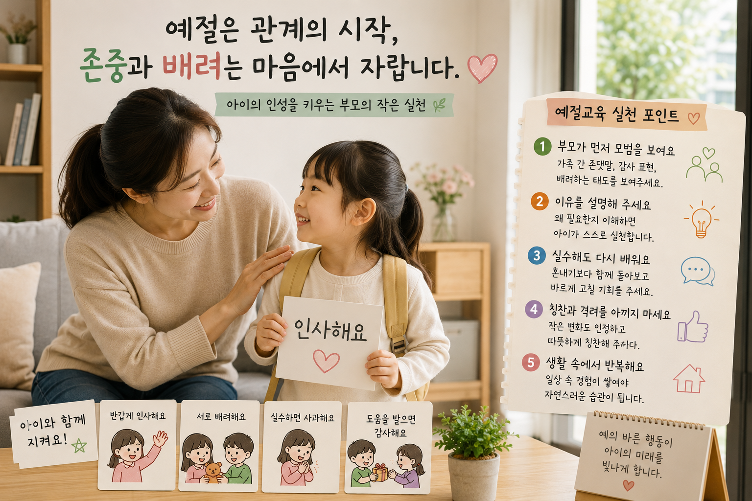 아이 예절교육 (자기중심성, 모델링, 존중)