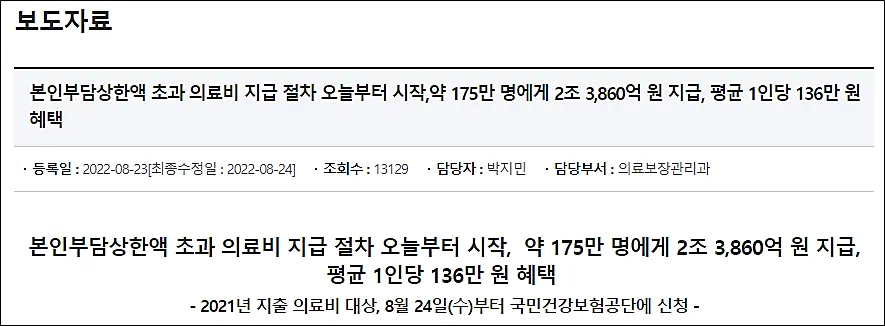 본인부담상한제-환급금