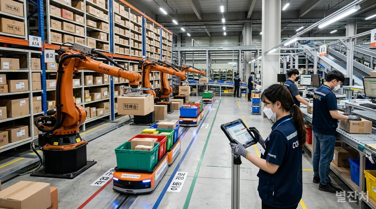 제프 베이조스의 AI 로보틱스 활용 철학을 보여주는 한국 물류센터