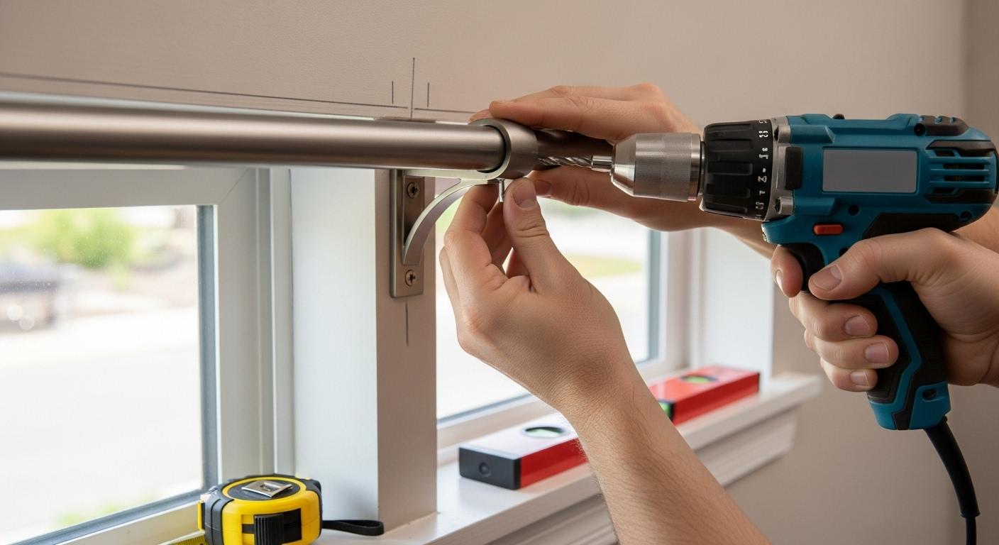 커튼 압축봉 설치