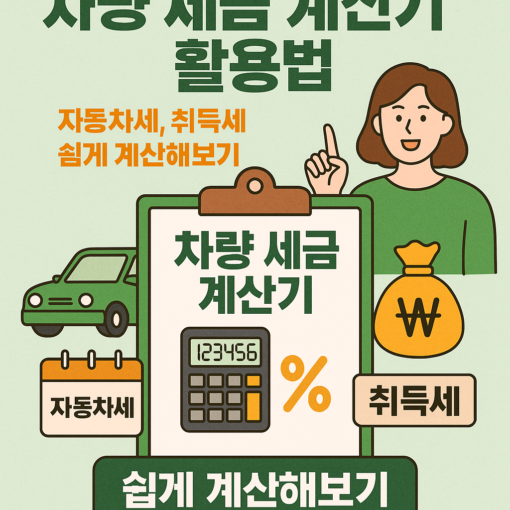 차량 세금 계산기 활용법 – 자동차세, 취득세 쉽게 계산해보기