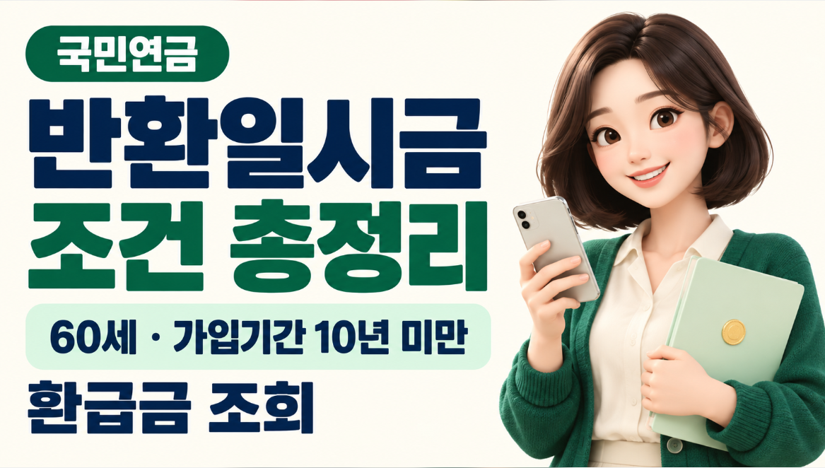국민연금 반환일시금 조건 총정리｜60세&middot;10년 미만&middot;해외이주&middot;환급금 조회