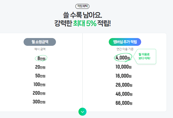 쇼핑 적립 혜택 안내