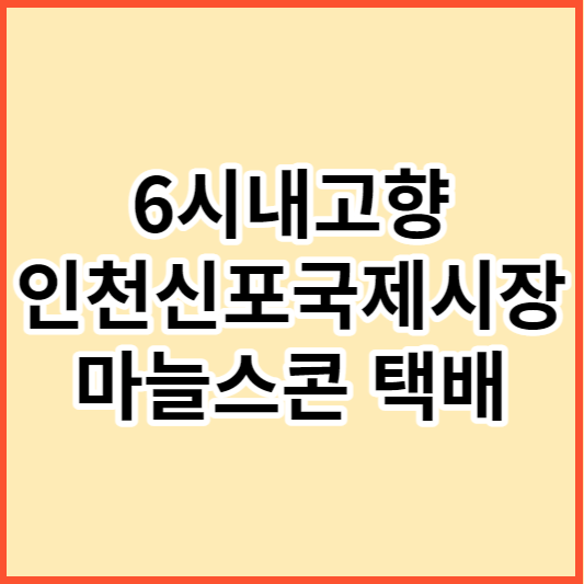 6시내고향 인천신포국제시장 마늘스콘